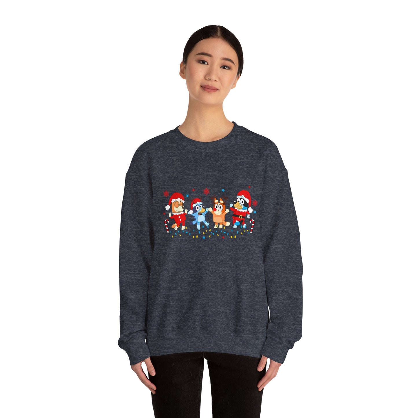 Heeler Family Dancing Christmas Unisex Heavy Blend™ Crewneck Sweatshirt