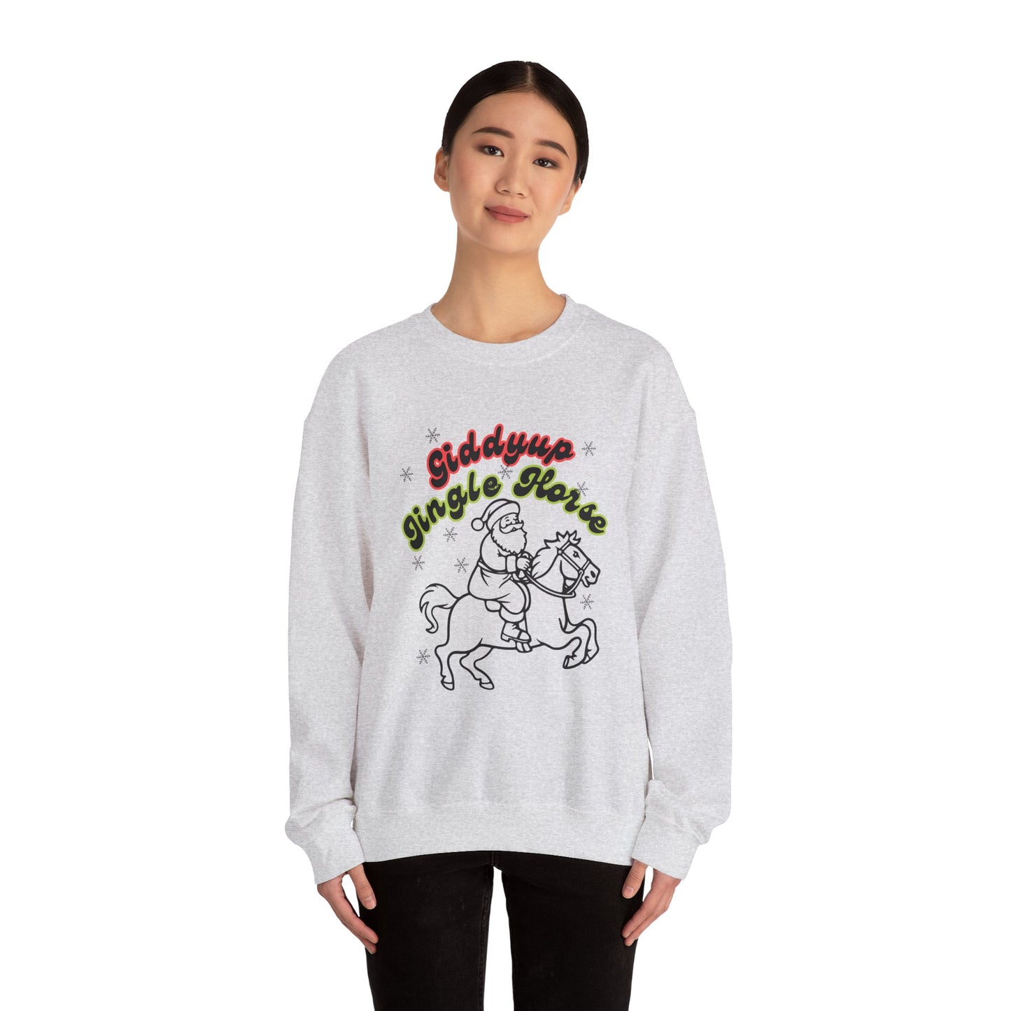 Giddyup Jingle Horse Unisex Heavy Blend™ Crewneck Sweatshirt