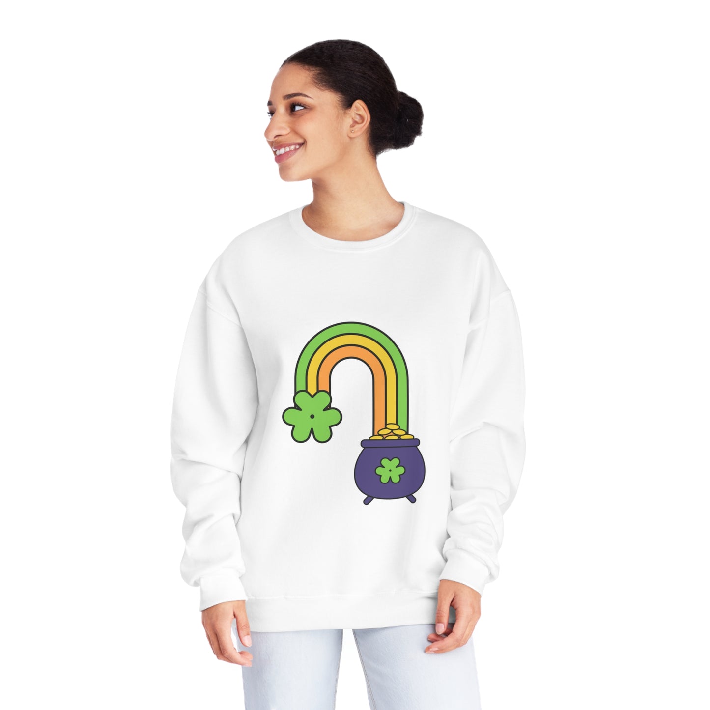 Rainbow and Pot of Gold Unisex NuBlend® Crewneck Sweatshirt