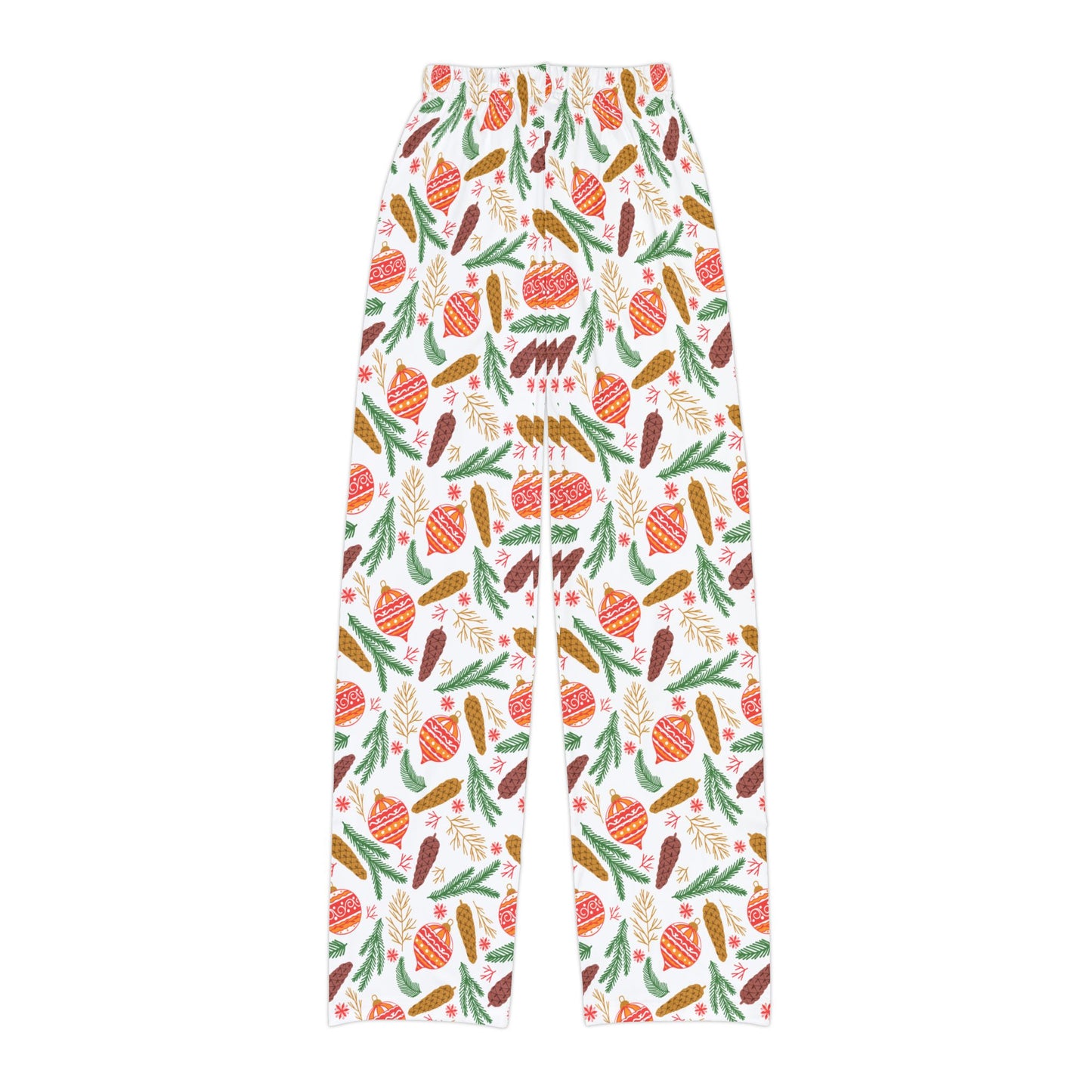 Festive Ornaments and Pinecones Kids Pajama Pants (AOP)