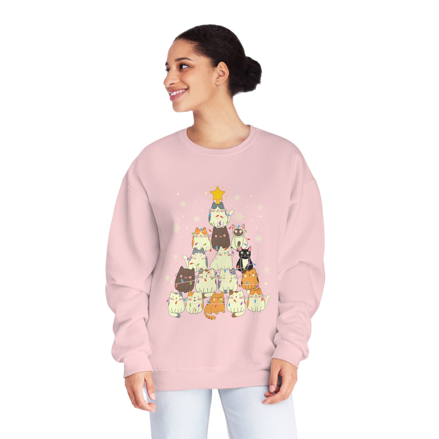 Cat Christmas Tree Unisex NuBlend® Crewneck Sweatshirt