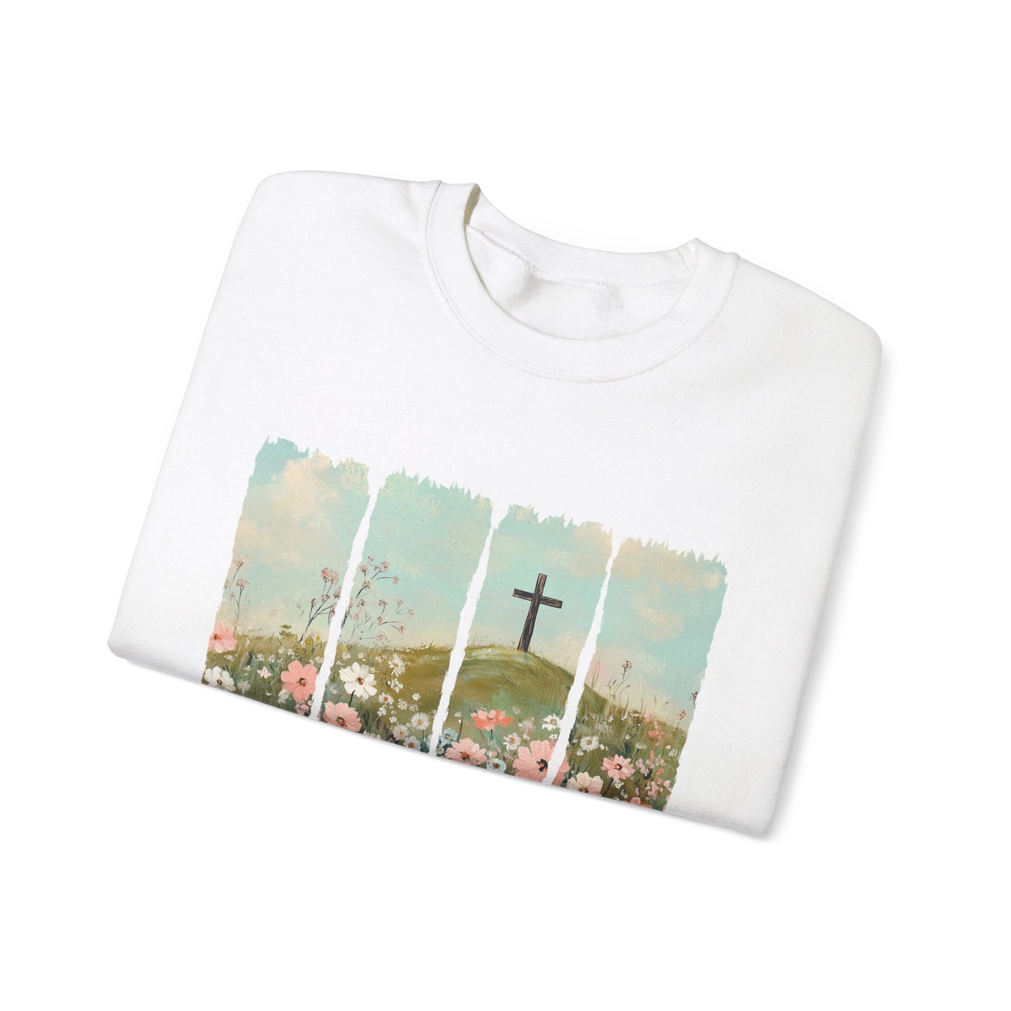 He Is Risen Crewneck Sweatshirt – Christian Inspirational Sweatshirt for Easter and Everyday Wear