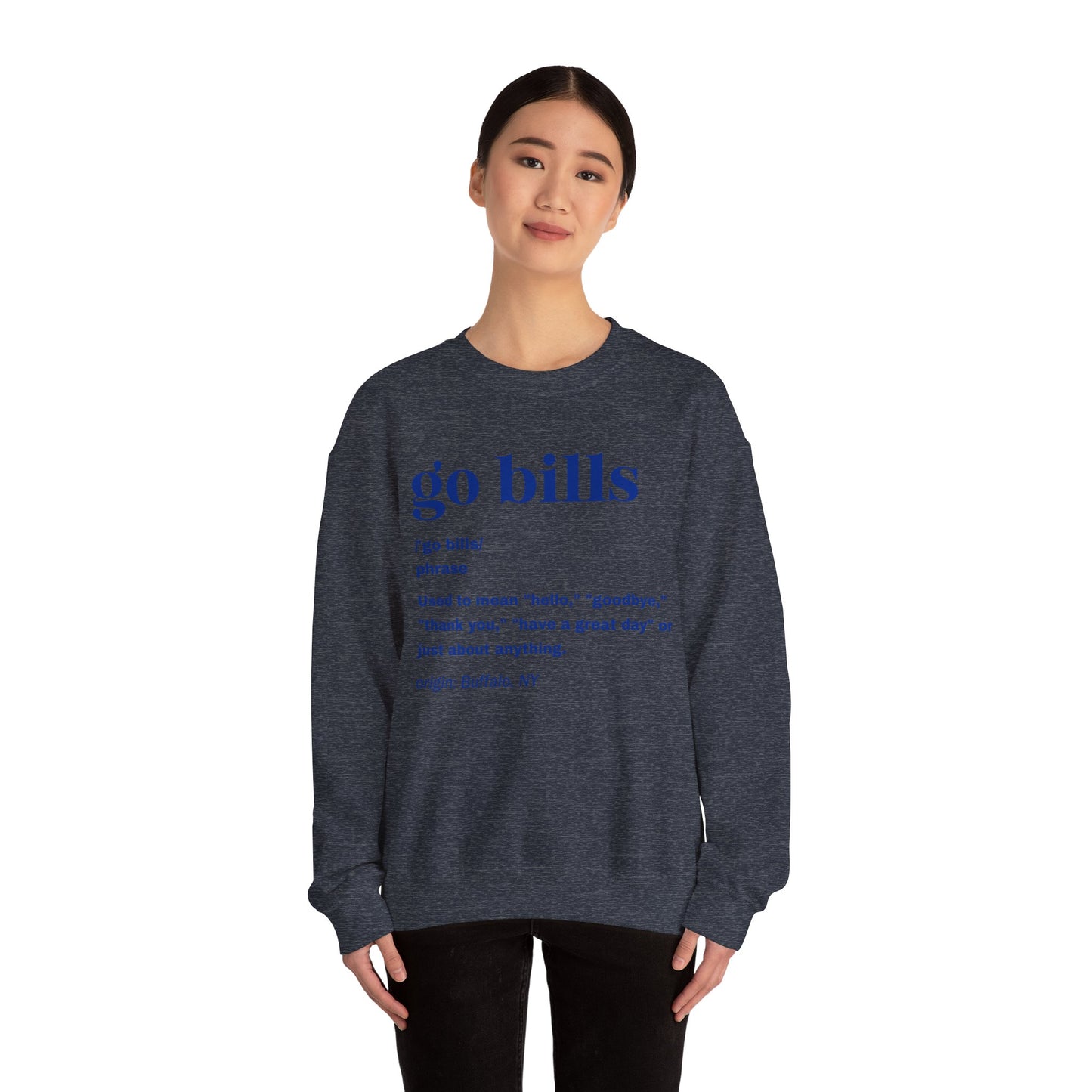 Go Bills Blue Unisex Heavy Blend™ Crewneck Sweatshirt