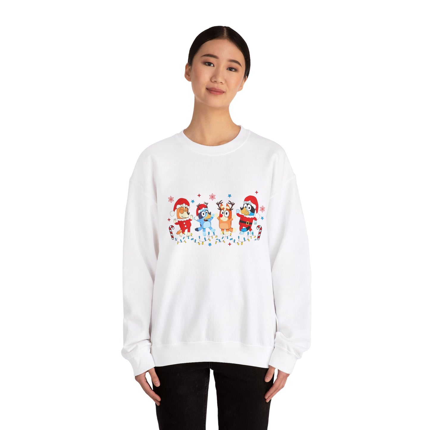 Heeler Family Dancing Christmas Unisex Heavy Blend™ Crewneck Sweatshirt