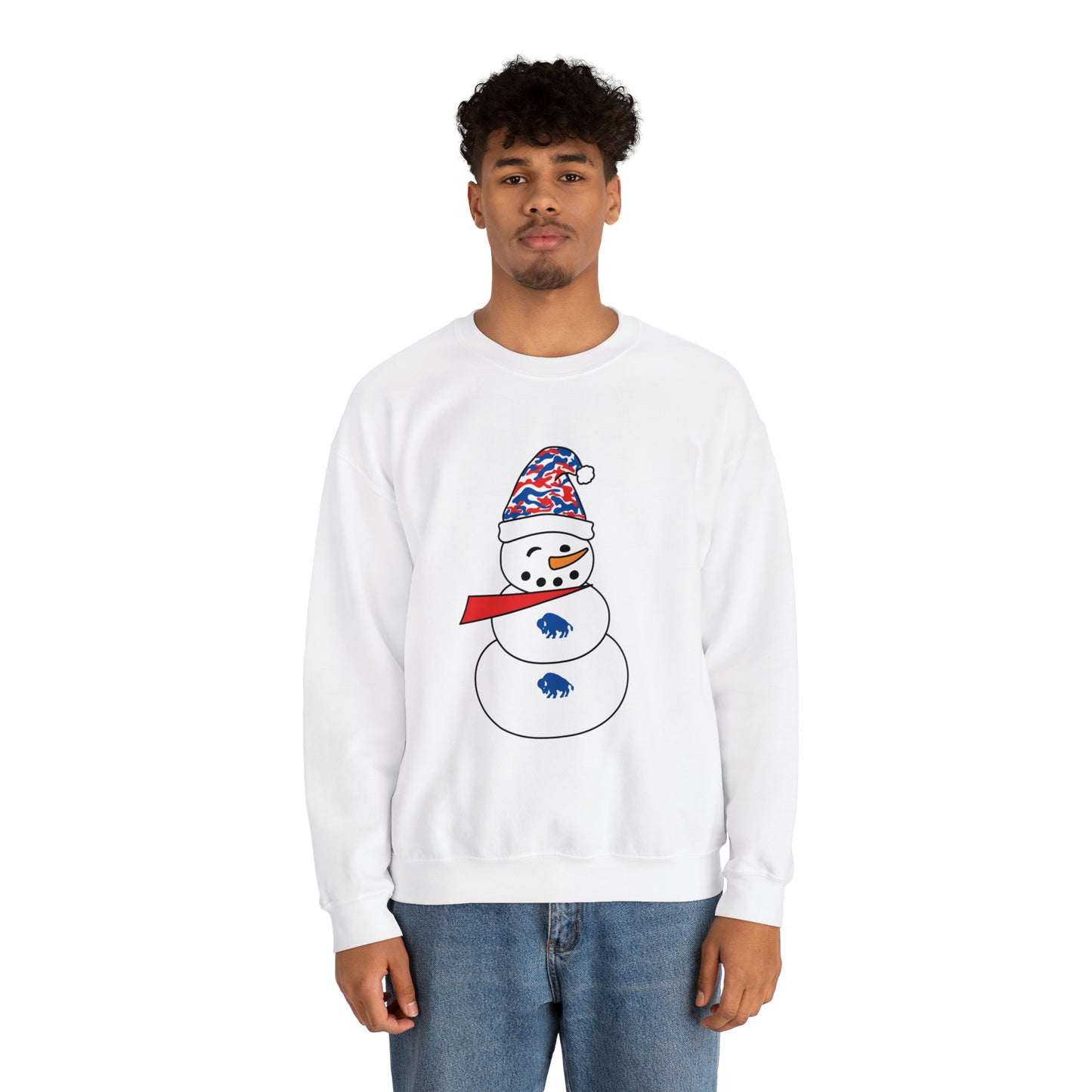 Buffalo Bills Snowman Unisex Heavy Blend™ Crewneck Sweatshirt