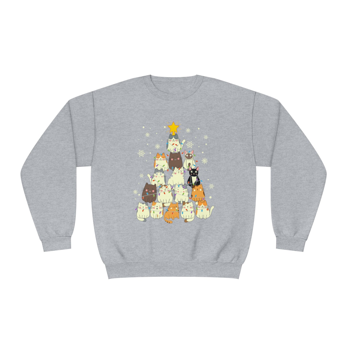 Cat Christmas Tree Unisex NuBlend® Crewneck Sweatshirt