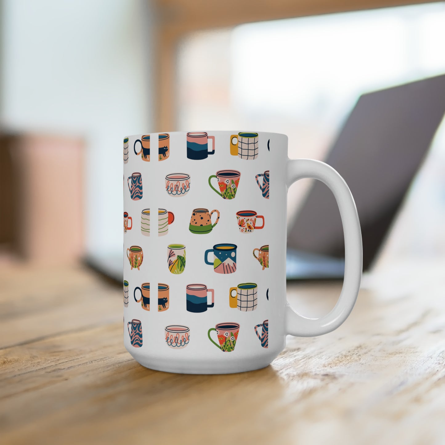Tea Cups Ceramic Mug 15oz