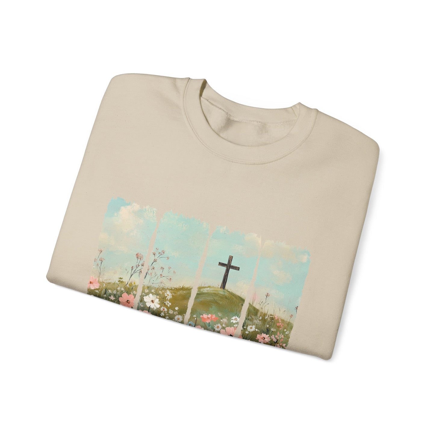 He Is Risen Crewneck Sweatshirt - Inspirational Easter Apparel