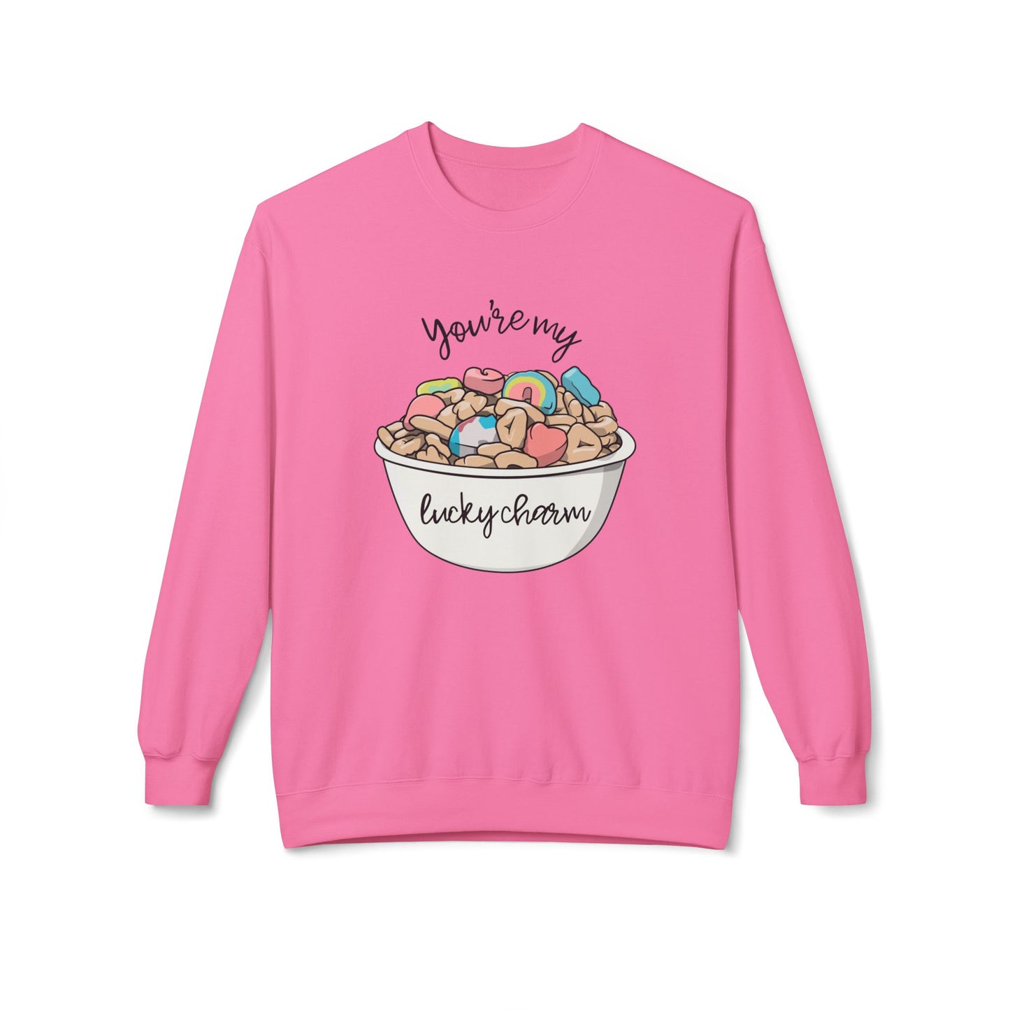 Cursive You're My Lucky Charm Unisex Midweight Softstyle Fleece Crewneck Sweatshirt