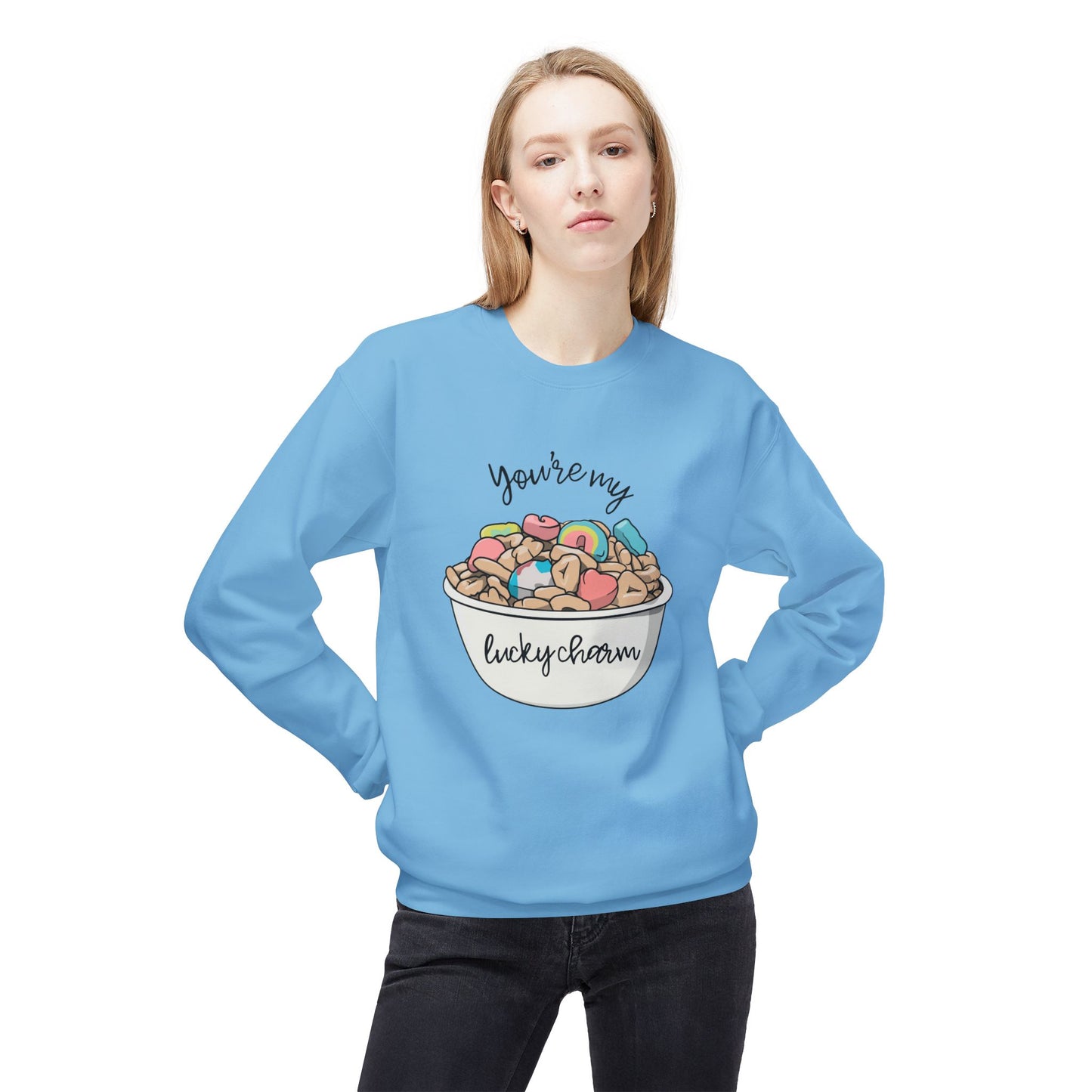 Cursive You're My Lucky Charm Unisex Midweight Softstyle Fleece Crewneck Sweatshirt