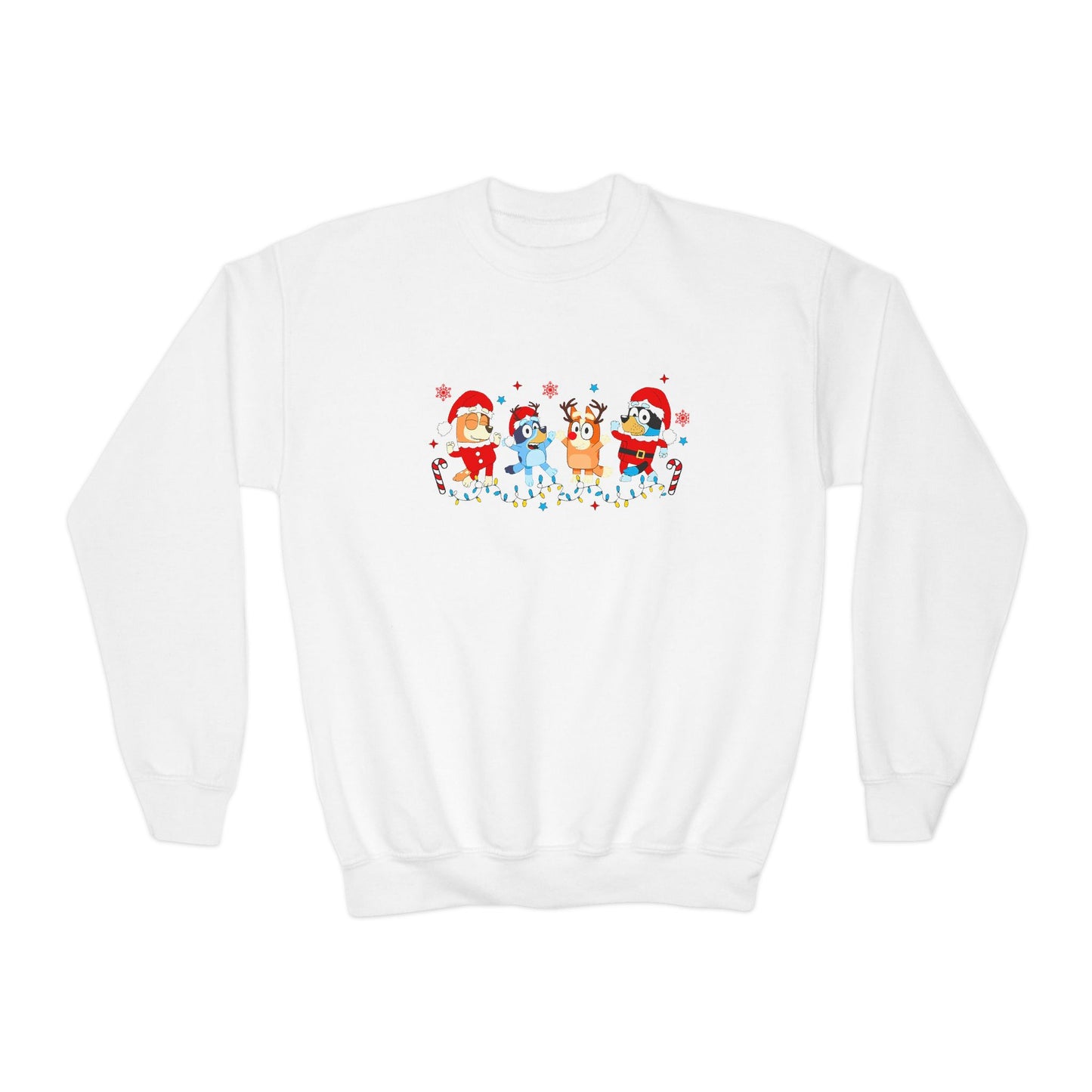 Heeler Family Dancing Christmas Youth Crewneck Sweatshirt