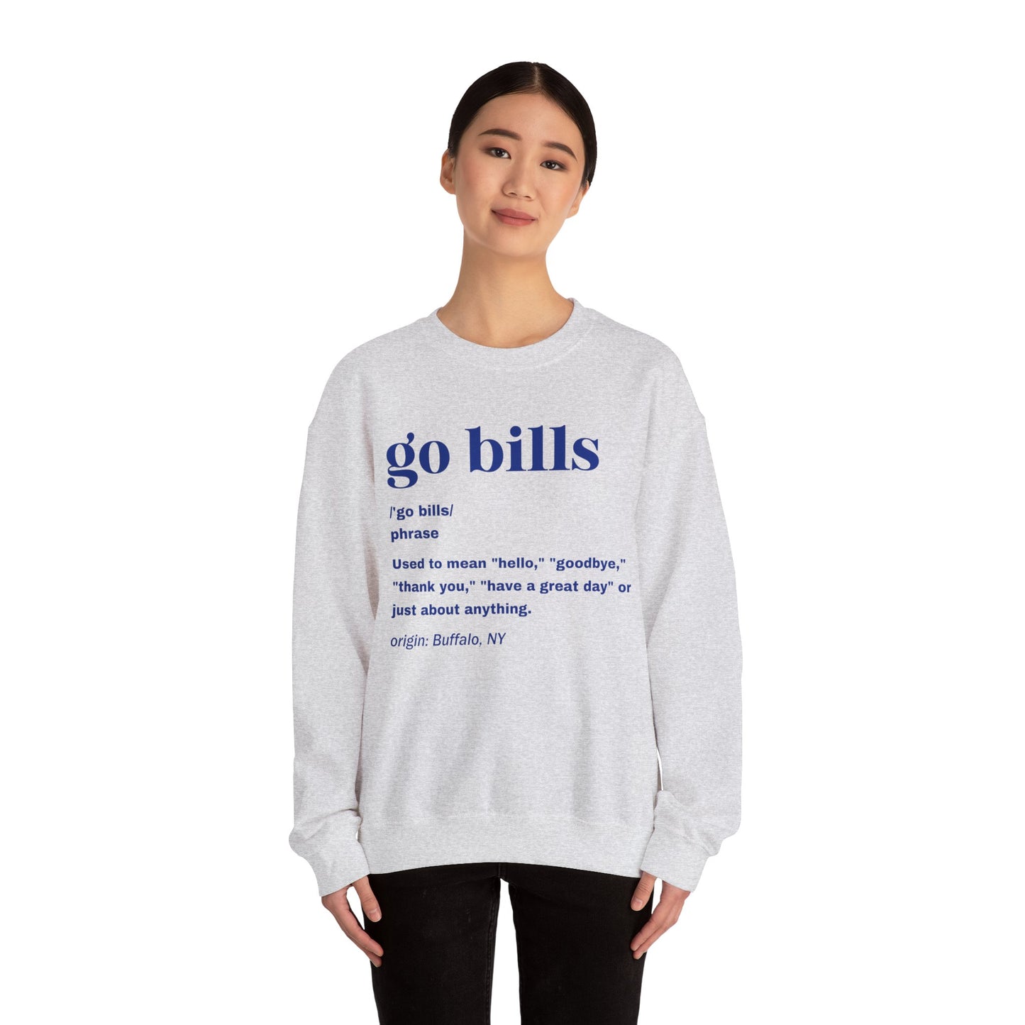 Go Bills Blue Unisex Heavy Blend™ Crewneck Sweatshirt