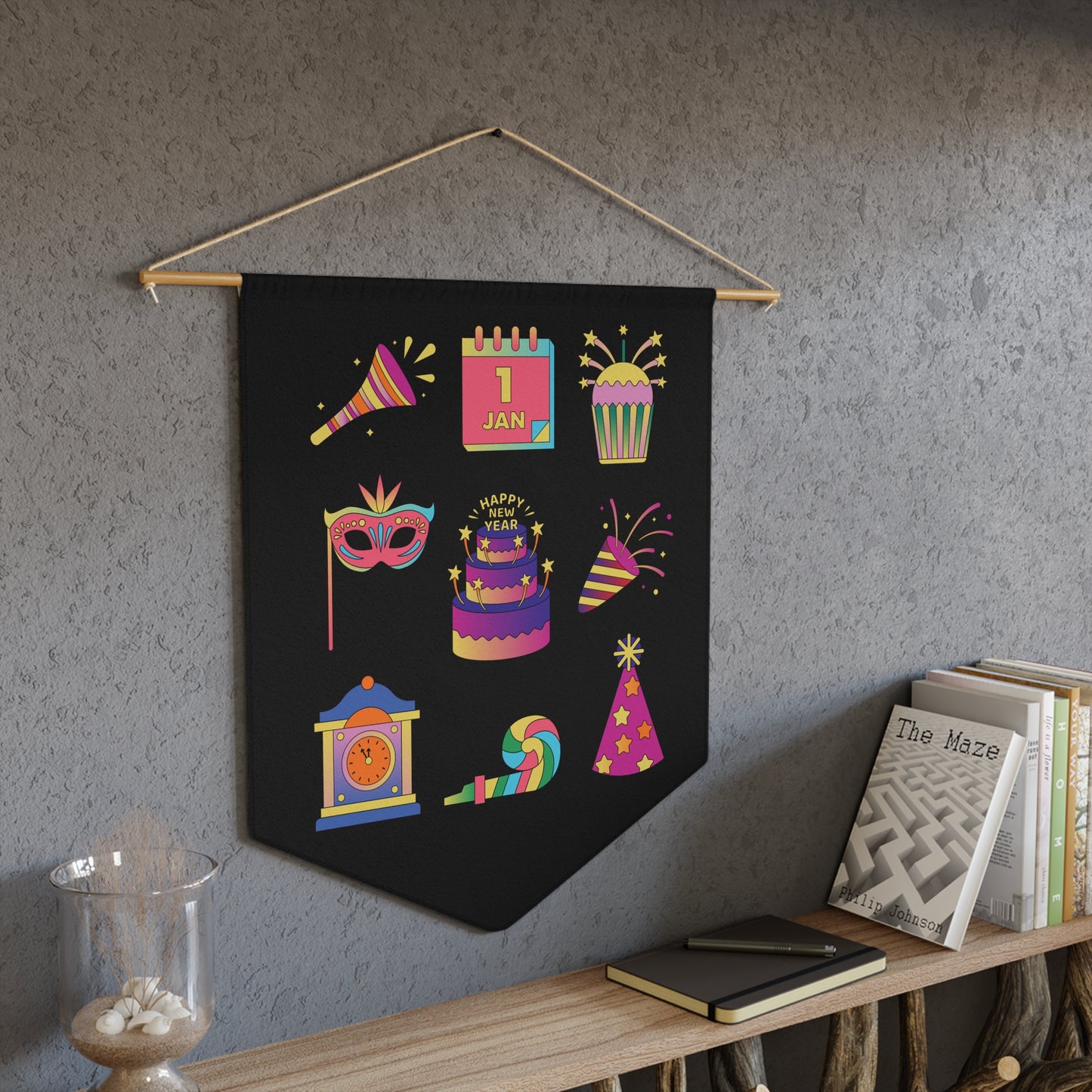 New Years Graphics Pennant