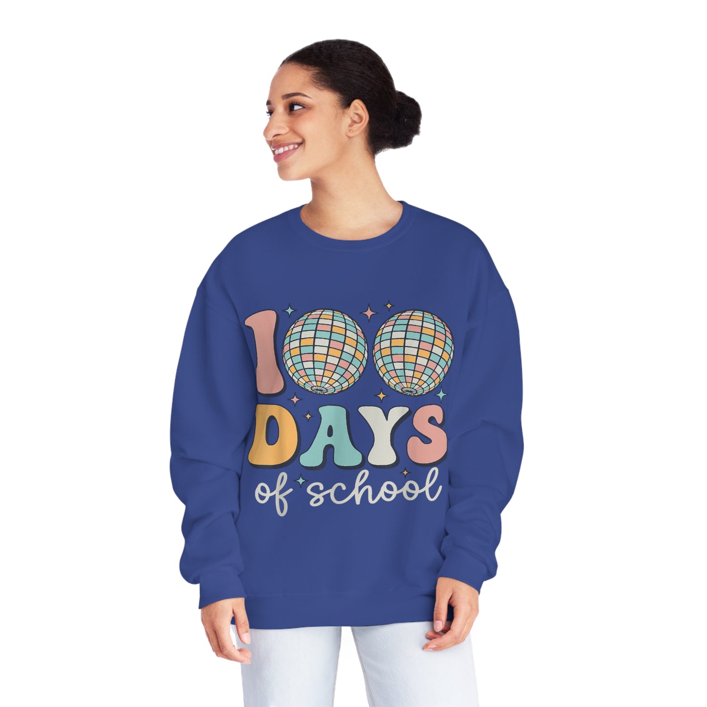 100 Days of School disco Balls Unisex NuBlend® Crewneck Sweatshirt