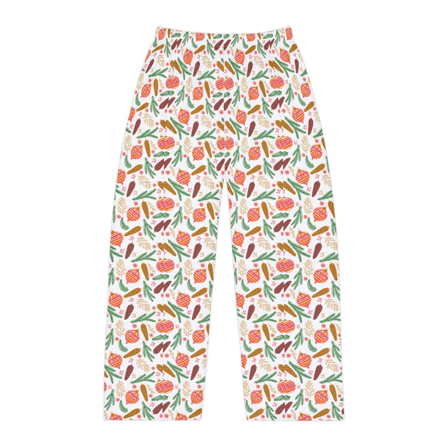 Festive Ornaments and Pinecones Men's Pajama Pants