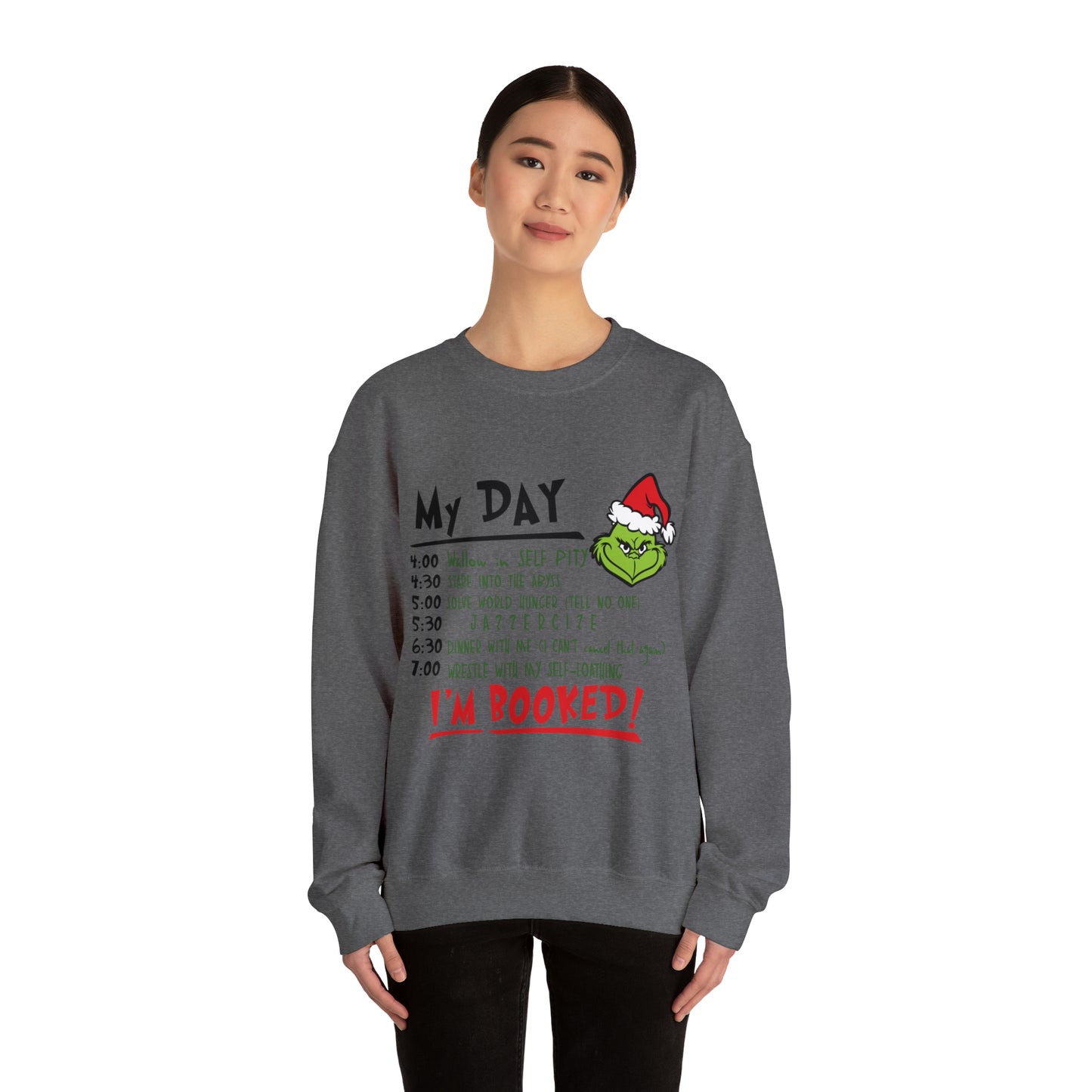 Grinch Schedule Unisex Heavy Blend™ Crewneck Sweatshirt