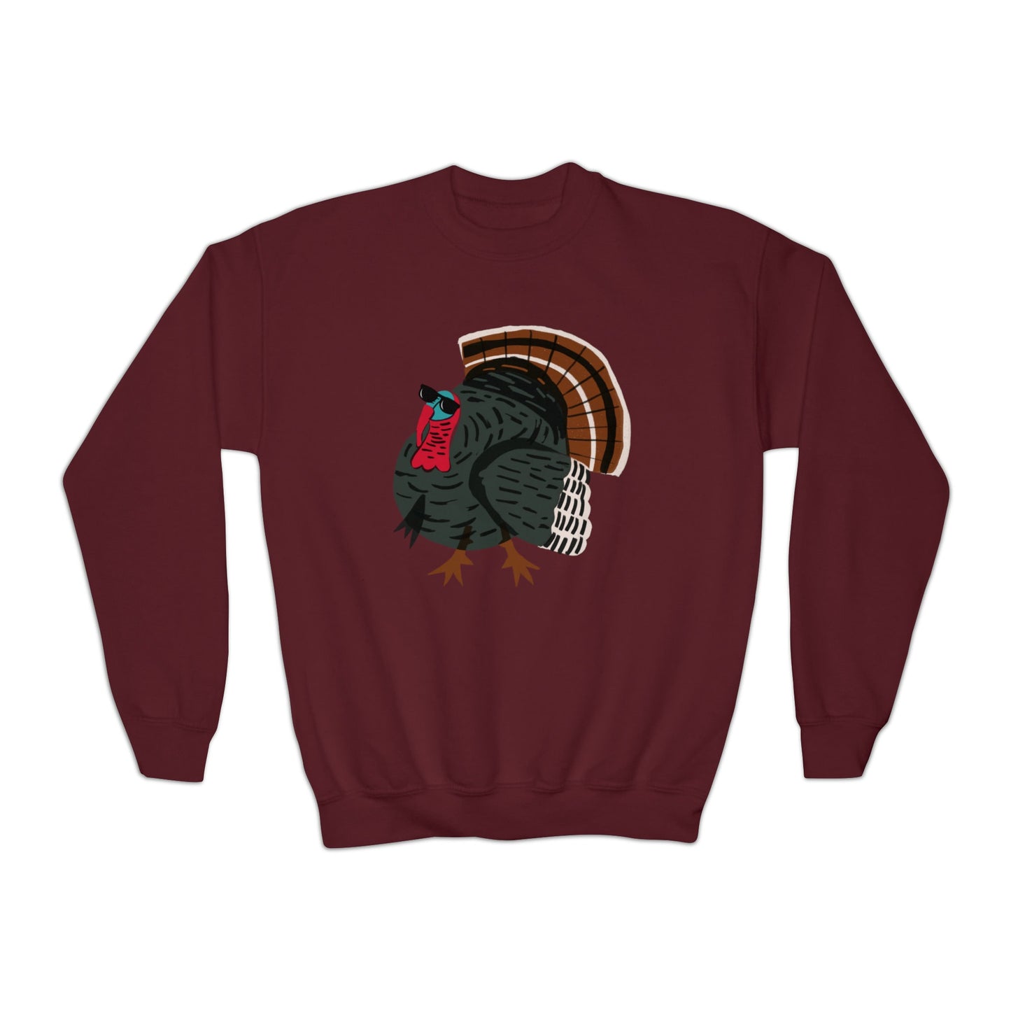 Turkey with Sunglasses Youth Crewneck Sweatshirt