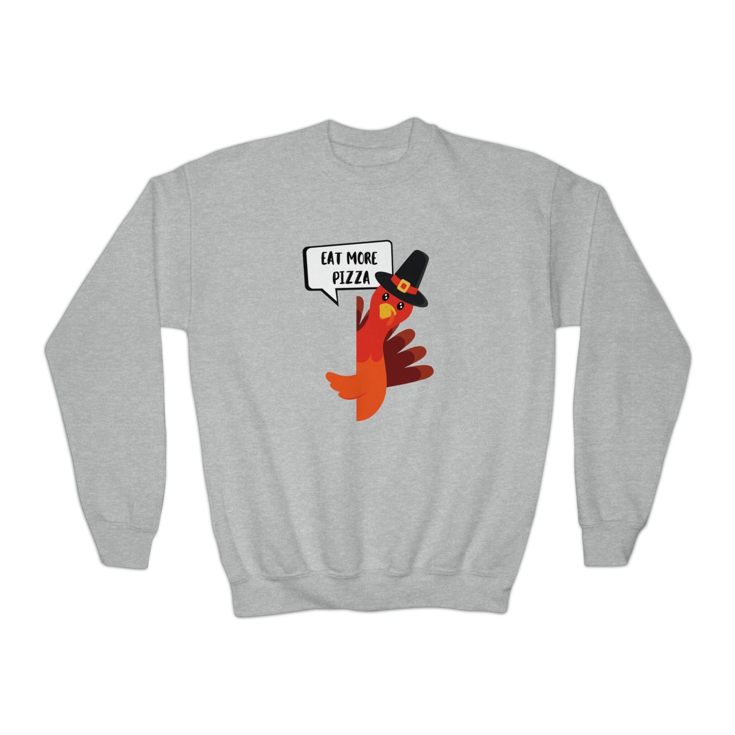 Eat More Pizza Youth Crewneck Sweatshirt
