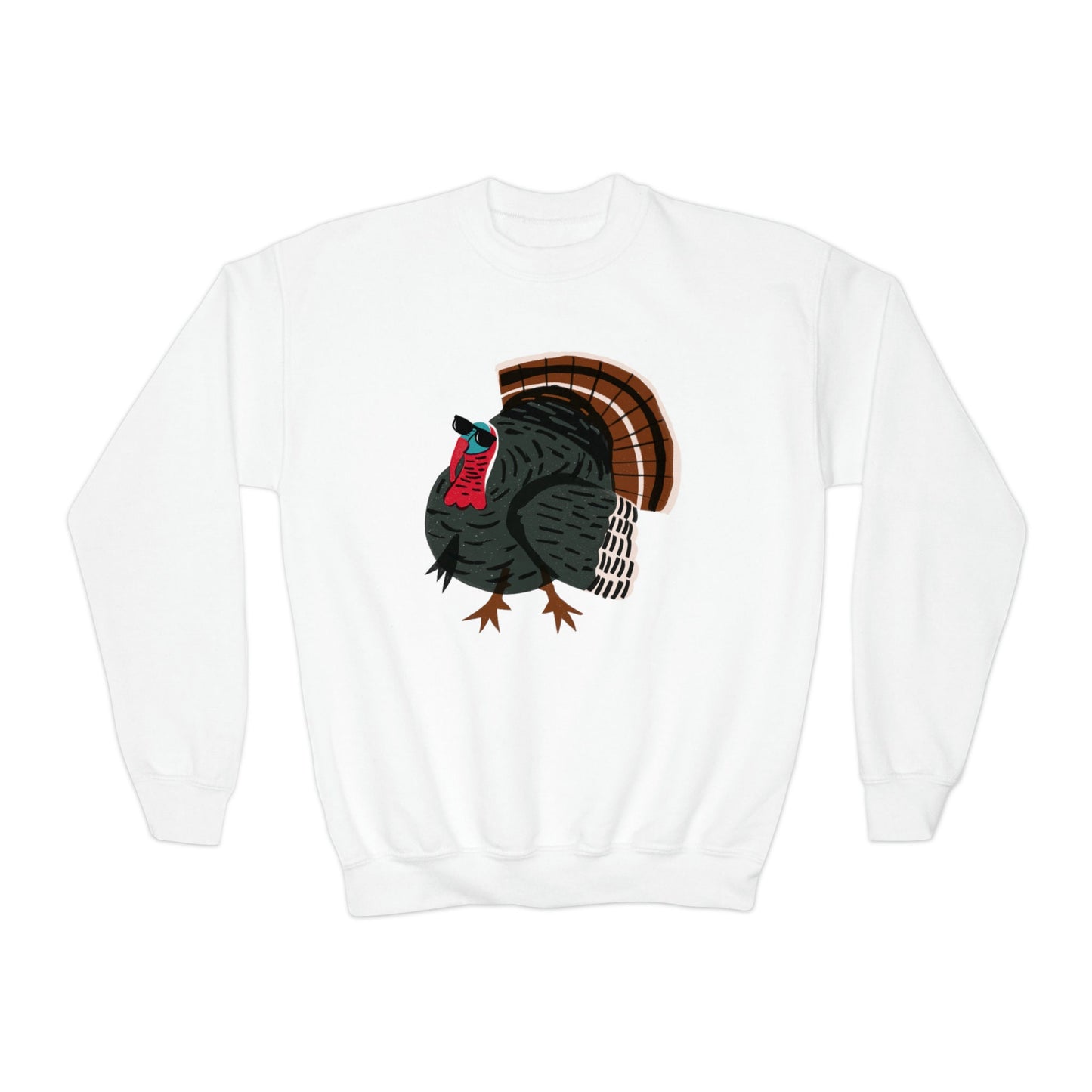 Turkey with Sunglasses Youth Crewneck Sweatshirt