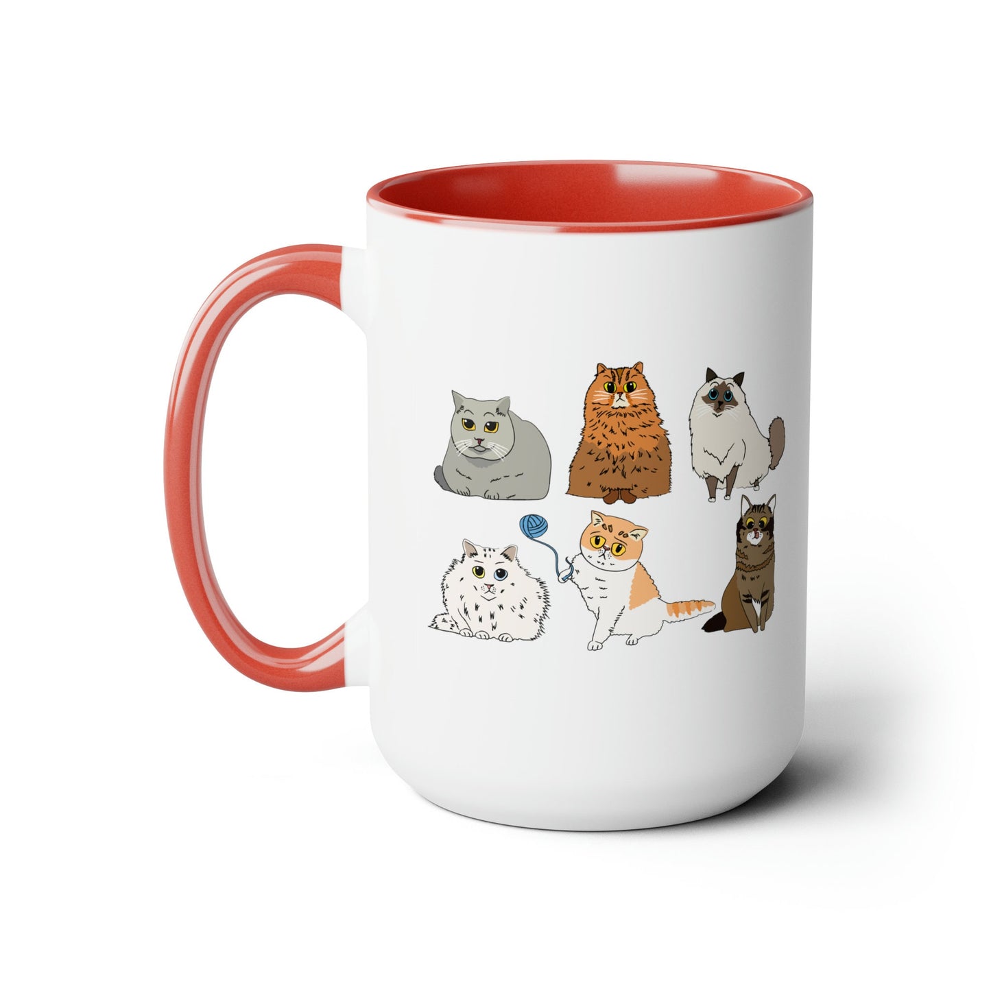 Cute Cats Two-Tone Coffee Mugs, 15oz