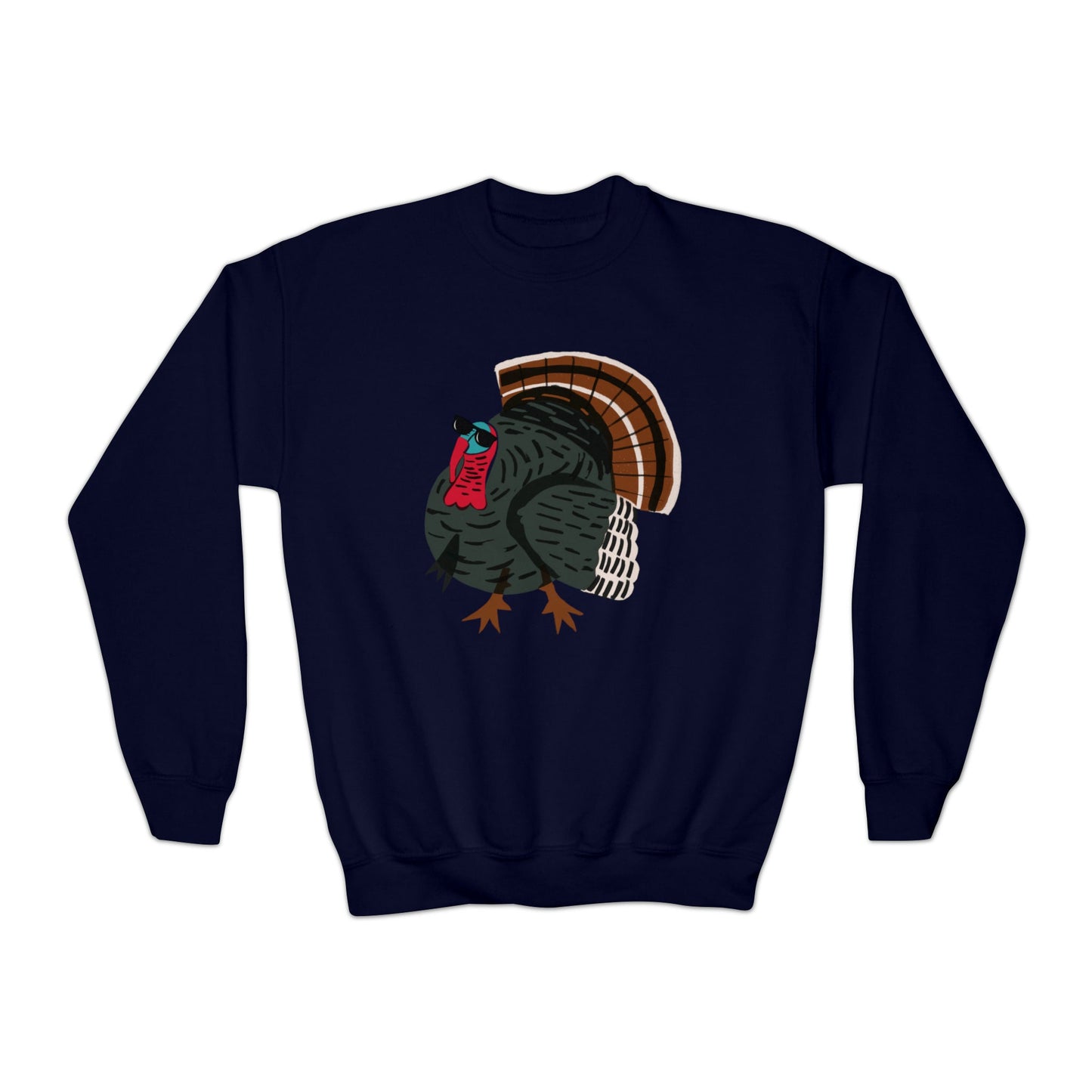 Turkey with Sunglasses Youth Crewneck Sweatshirt