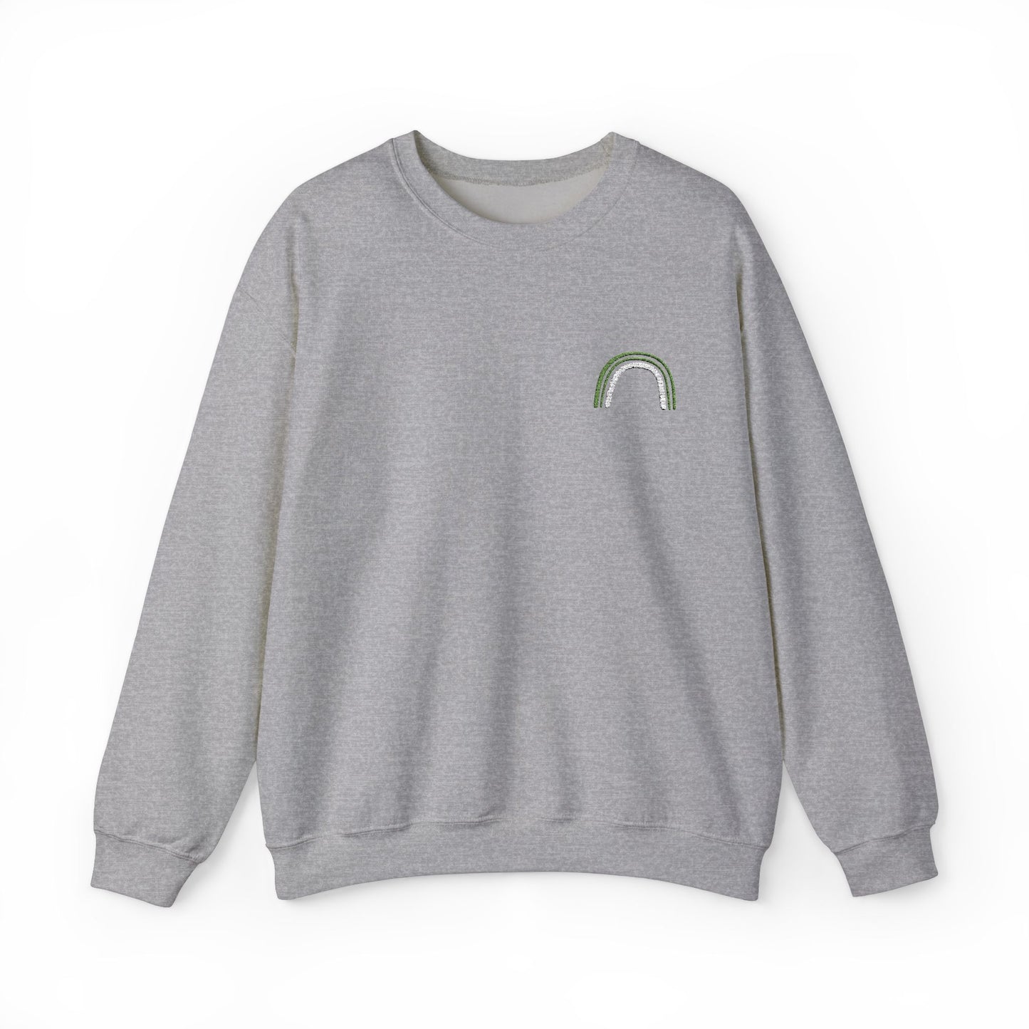 Embroidered Green Rainbow Unisex Heavy Blend™ Crewneck Sweatshirt