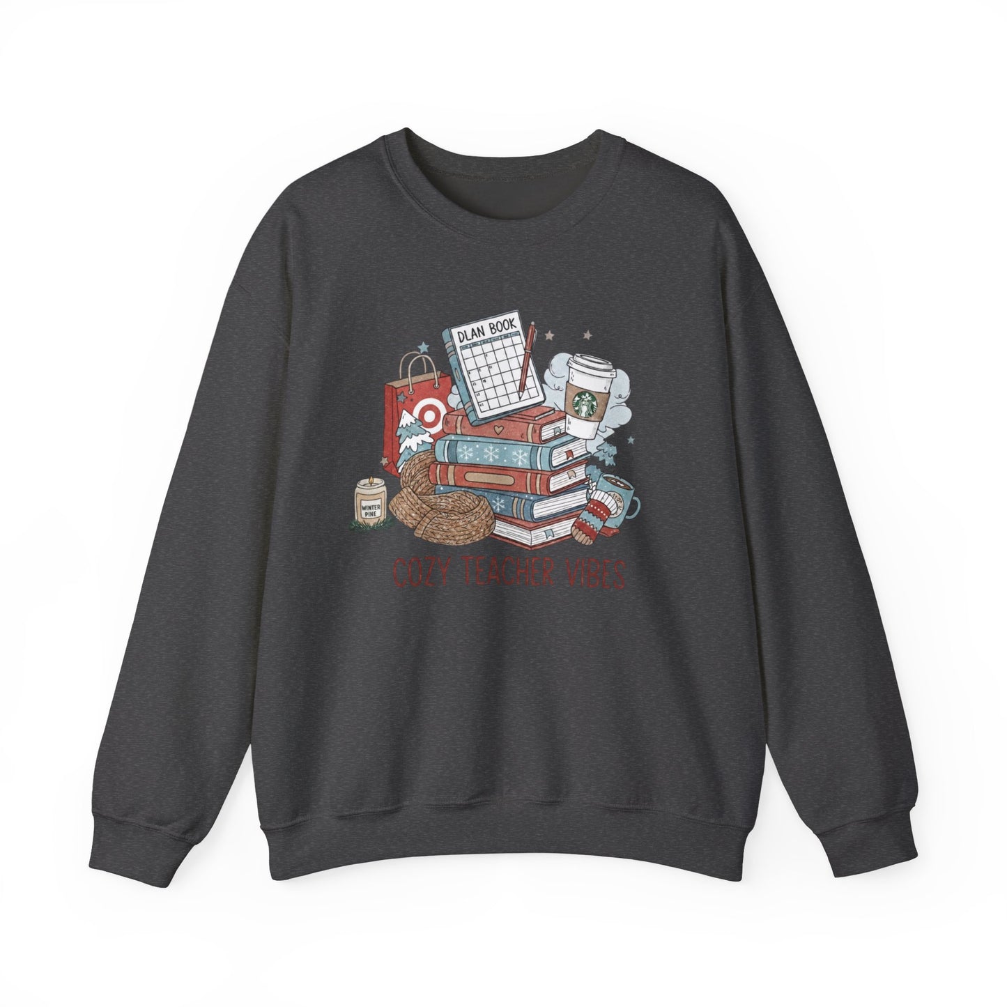 Teacher Crewneck Sweatshirt — Cozy Teacher Vibes Graphic