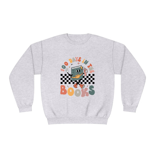 100 Days in the Books Book Character Unisex NuBlend® Crewneck Sweatshirt