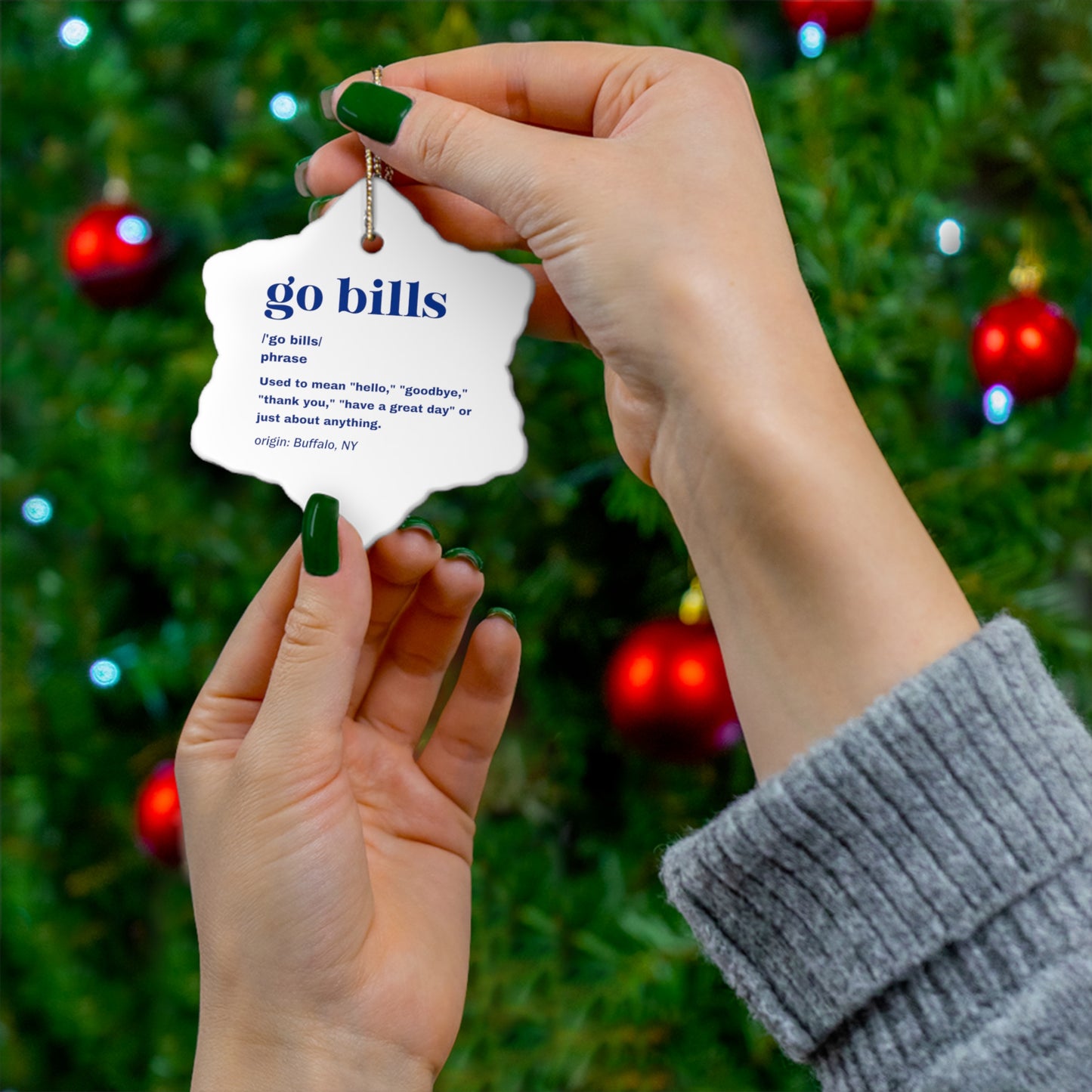 Go Bills Definition Blue Ceramic Ornament