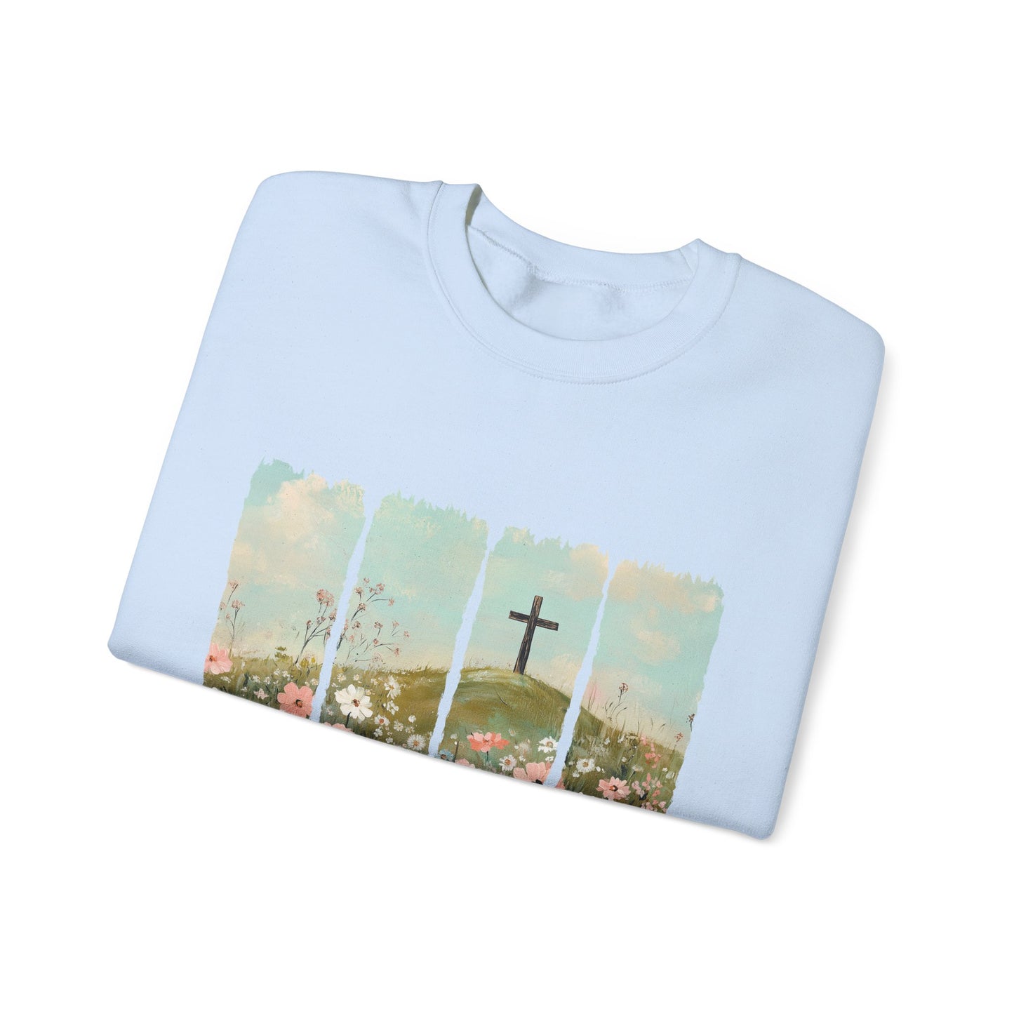 He Is Risen Crewneck Sweatshirt - Inspirational Easter Apparel