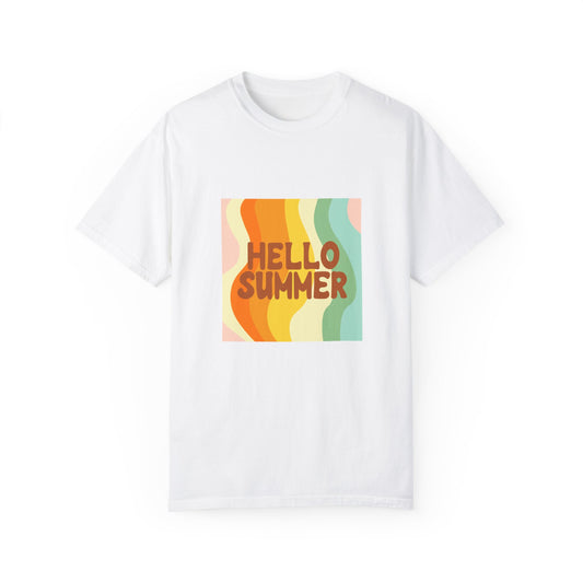 Hello Summer Unisex Garment-Dyed T-shirt