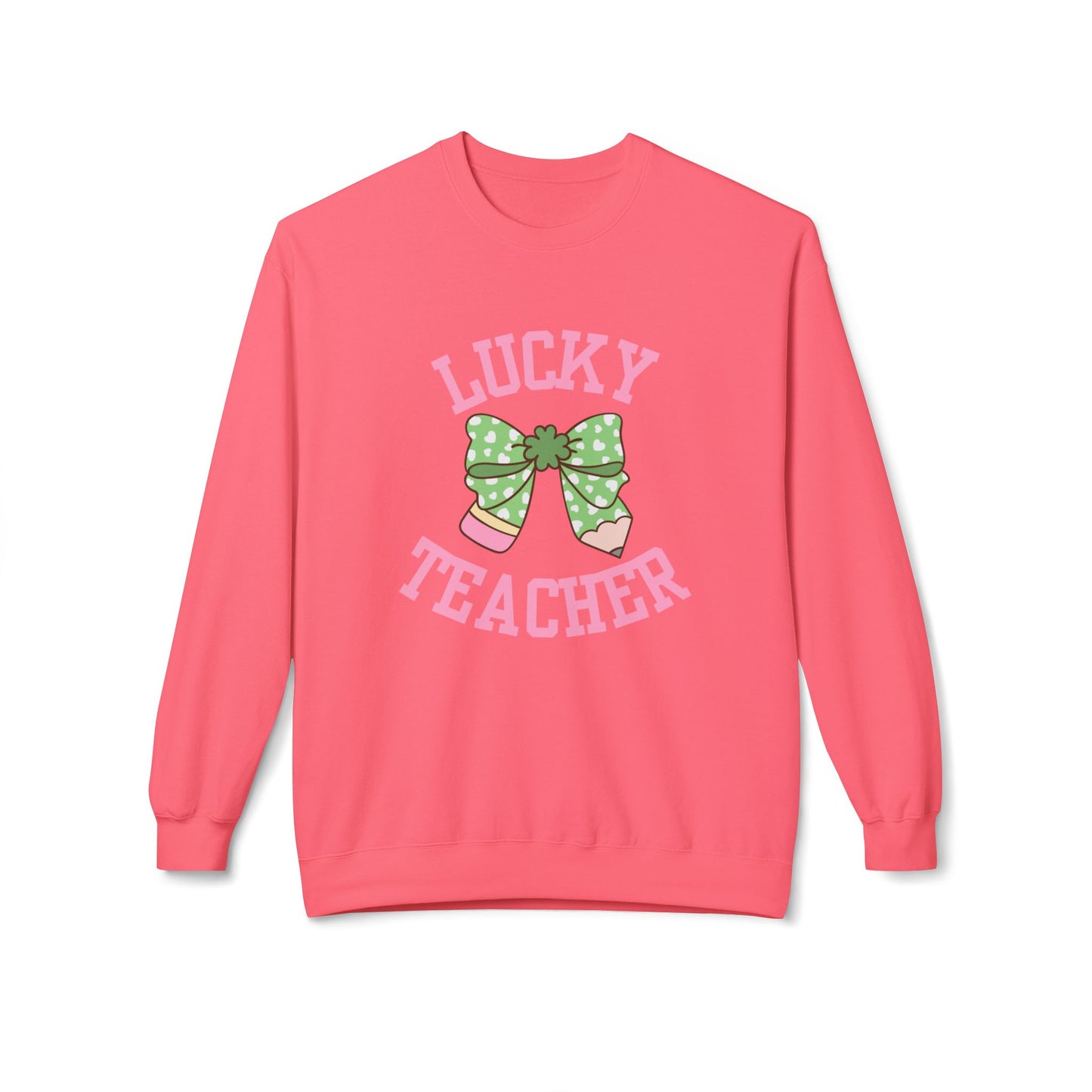 Lucky Teacher Unisex Midweight Softstyle Fleece Crewneck Sweatshirt