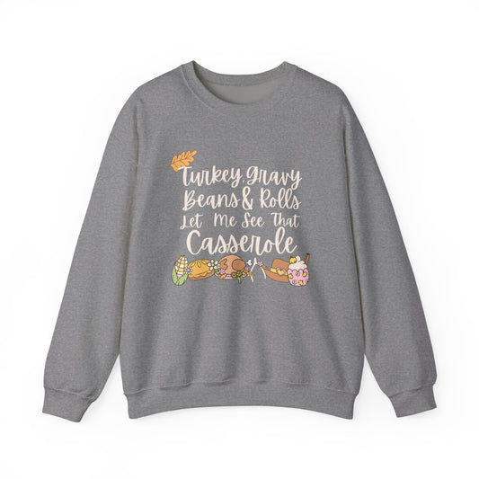 Turkey Gravy Beans and Rolls Beige Design Unisex Heavy Blend™ Crewneck Sweatshirt