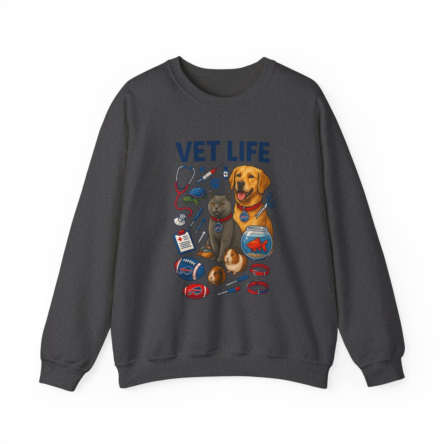 Vet Life Crewneck Sweatshirt — Cute Veterinary Dog & Cat Graphic Pullover