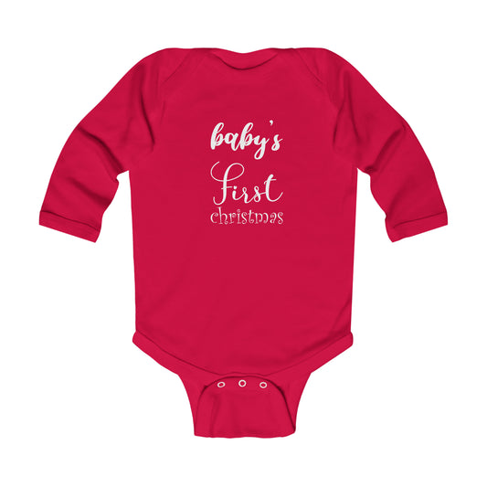 Baby's First Christmas Infant Long Sleeve Bodysuit