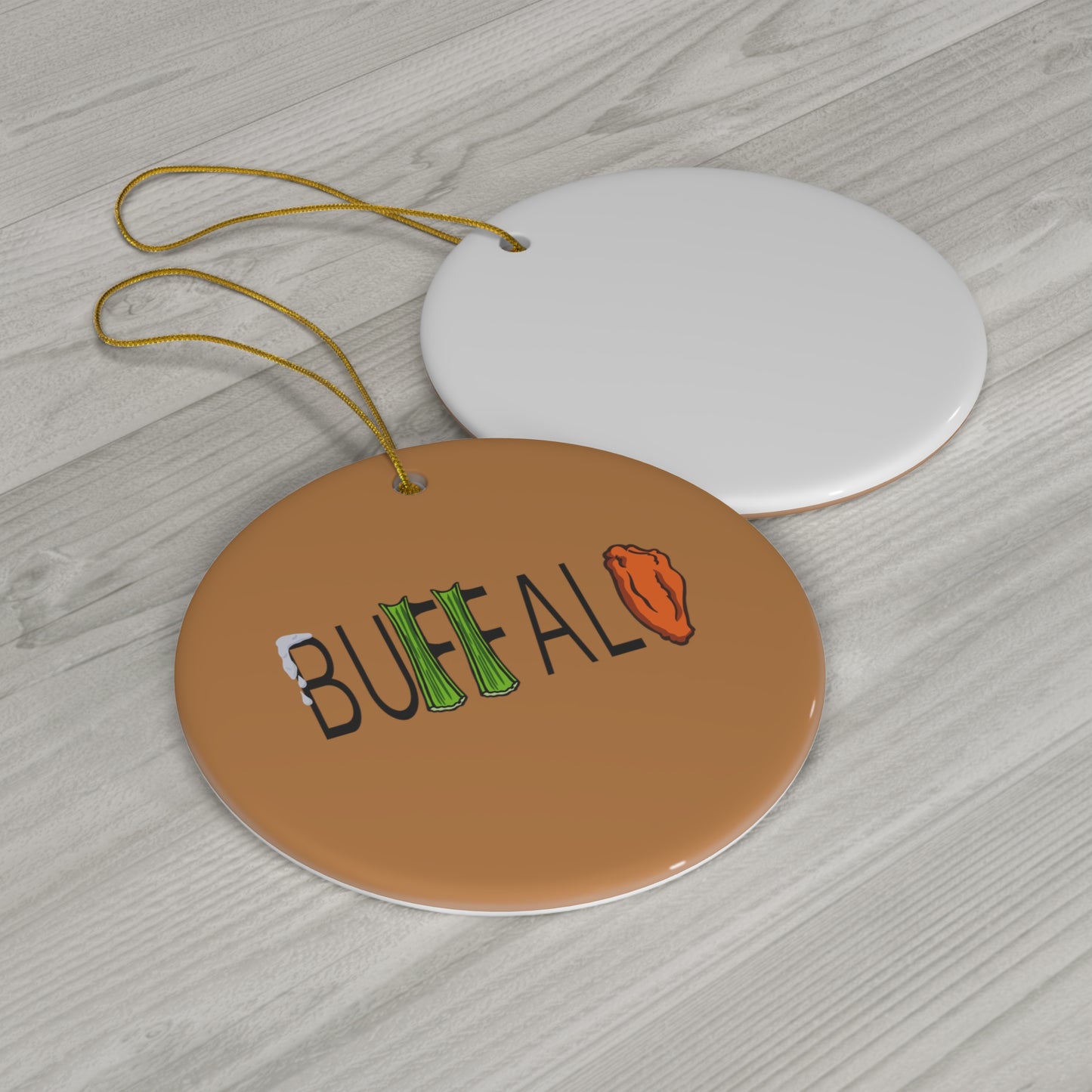 Buffalo Wing and Celery Ceramic Ornament