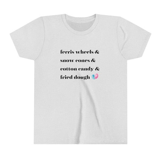 Ferris Wheels Snow Cones Cotton Candy Fried Dough Youth Short Sleeve Tee