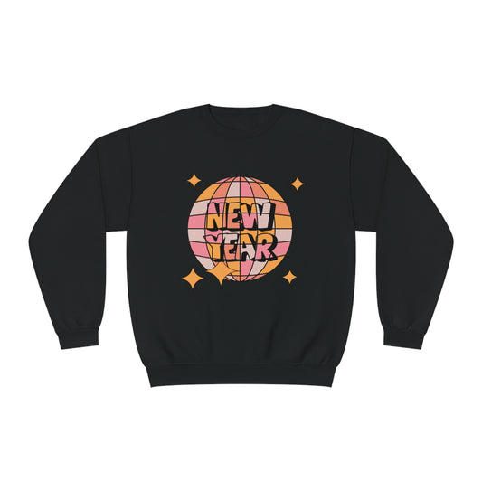 New Year Pink Disco Ball Unisex NuBlend® Crewneck Sweatshirt
