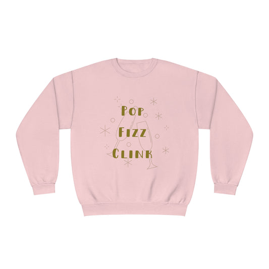 Pop Fizz Clink Gold Champagne Glasses Unisex NuBlend® Crewneck Sweatshirt