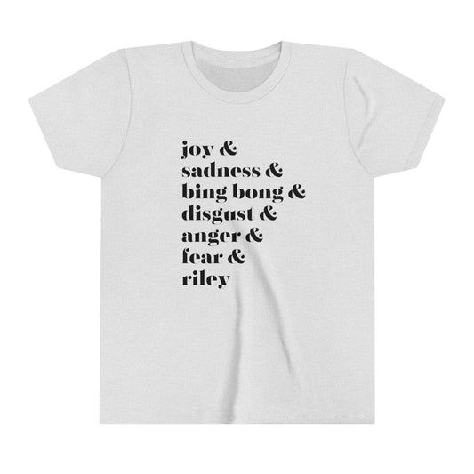 Joy Sadness Bing Bong Youth Short Sleeve Tee