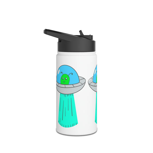 Alien Spaceships Stainless Steel Water Bottle, Standard Lid