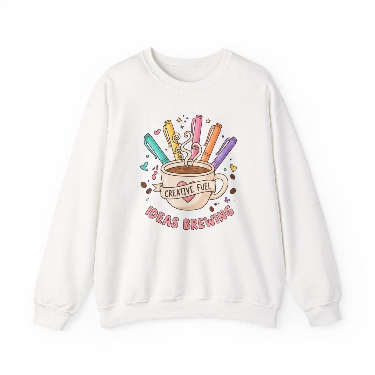 Crewneck Sweatshirt — "Creative Fuel: Ideas Brewing" Coffee
