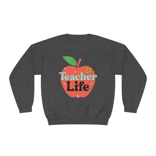 Apple Teacher Life Unisex NuBlend® Crewneck Sweatshirt