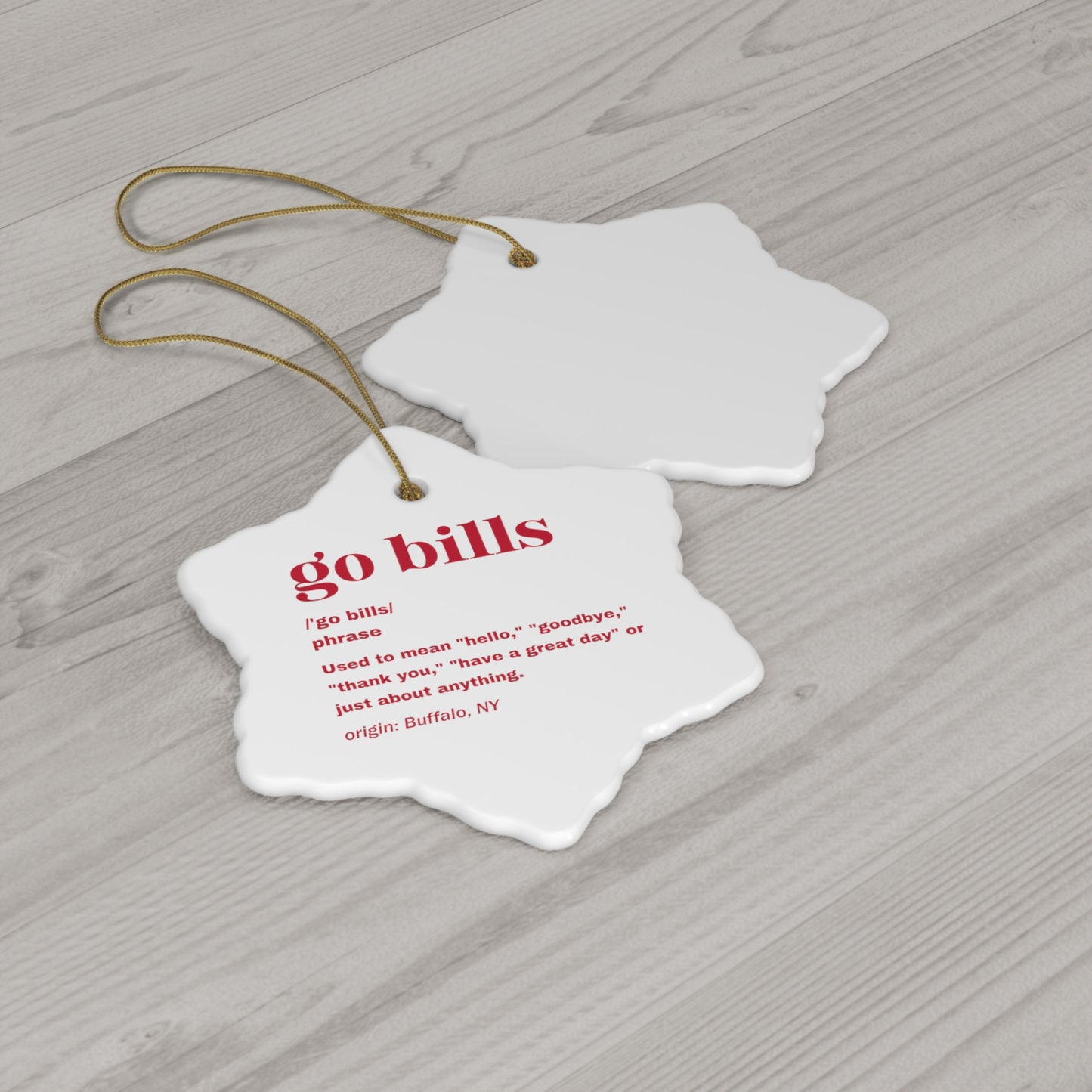 Go Bills Definition Red Ceramic Ornament