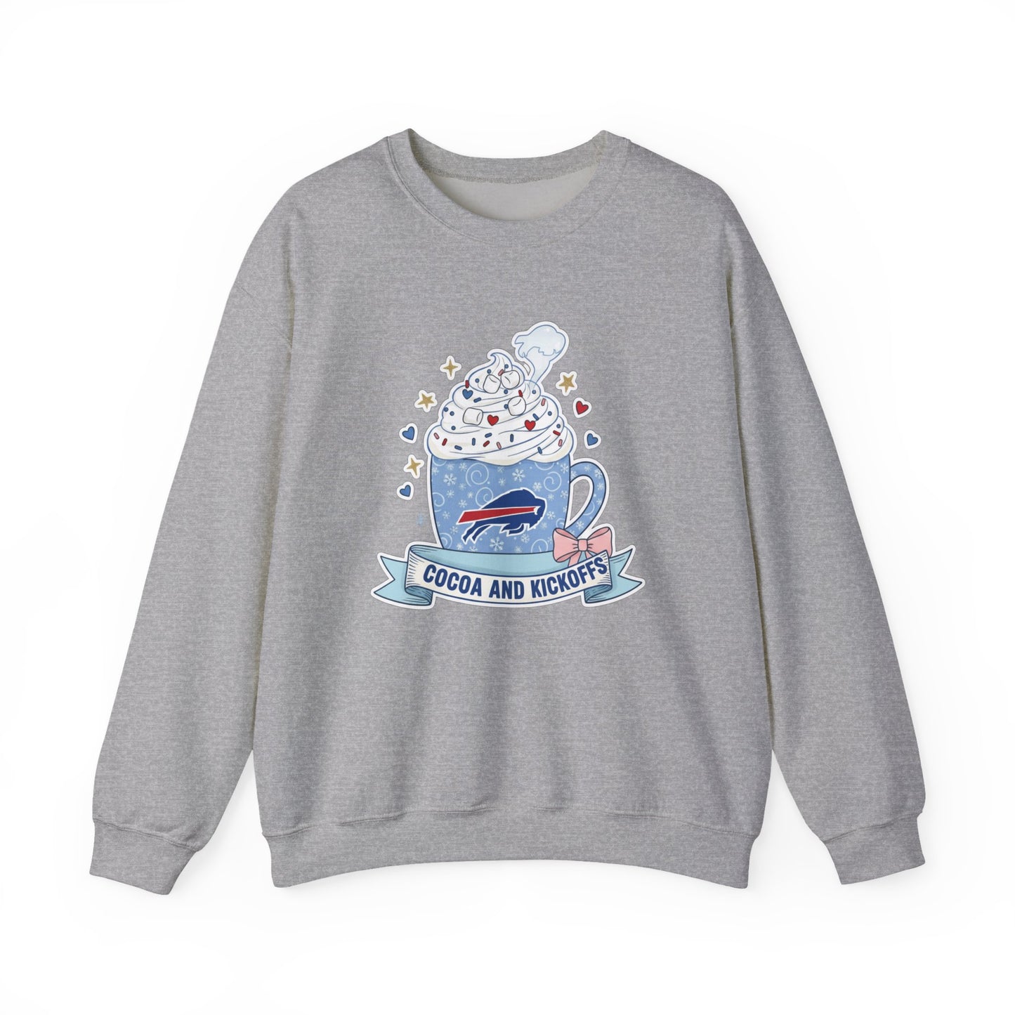 Cocoa and Kickoff Crewneck Sweatshirt — Hot Cocoa Football Fan Pullover