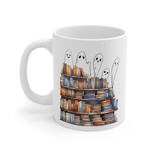 Library Ghosts Ceramic Mug 11oz