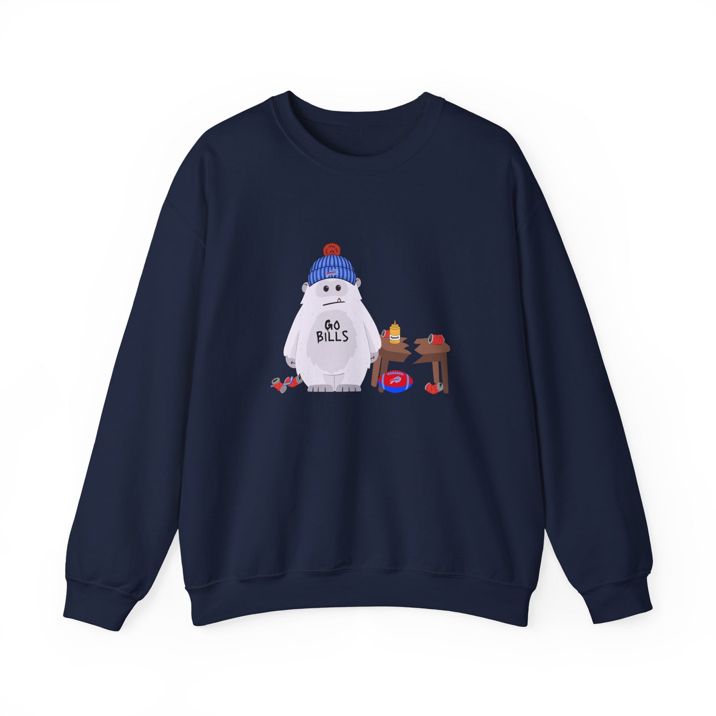 “Go Buffalo” Snowman Crewneck Sweatshirt — Cute Winter Buffalo Football Fan Pullover