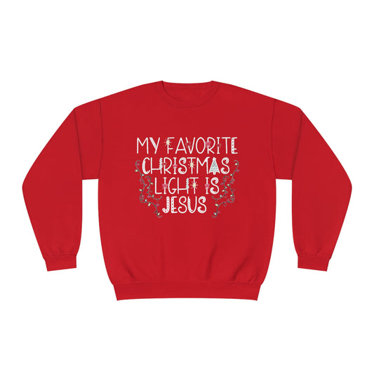 My Favorite Christmas Light is Jesus Unisex NuBlend® Crewneck Sweatshirt