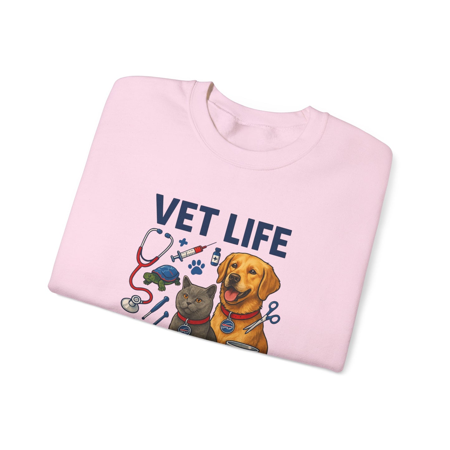 Vet Life Crewneck Sweatshirt — Cute Veterinary Dog & Cat Graphic Pullover