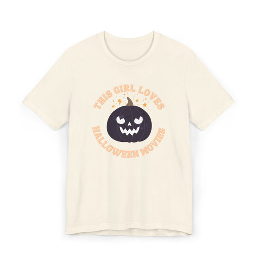 Just a Girl who Loves Halloween Movies Unisex Jersey T-Shirt